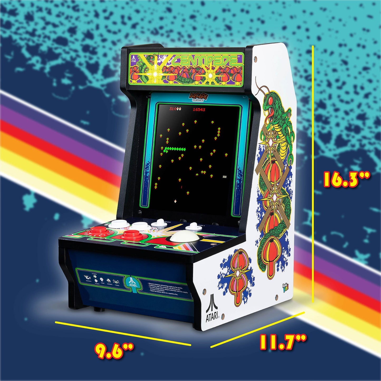 Atari Centipede Counter Series Arcade Game with 8 Inch Screen